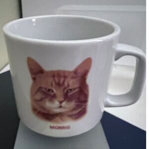 Vintage Papel Morris the Cat Coffee Mug 9Lives Mascot Orange Tabby White Ceramic